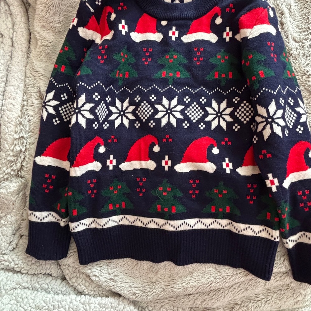 Festive Christmas Sweater with Santa Hat Design